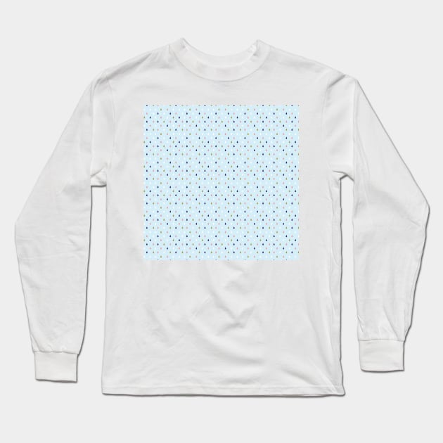 Colorful raindrops in light blue background Long Sleeve T-Shirt by bigmoments